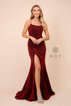 Long Metallic Dress With Corset Back Prom Gown - The Dress Outlet Nox Anabel