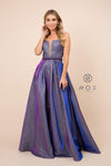 Long Metallic Sleeveless Formal Dress Evening Gown - The Dress Outlet Nox Anabel