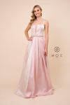 Long Metallic Sleeveless Formal Dress Evening Gown - The Dress Outlet Nox Anabel