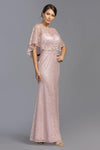 Long Mother of Bride Dress with Cape - The Dress Outlet ASpeed