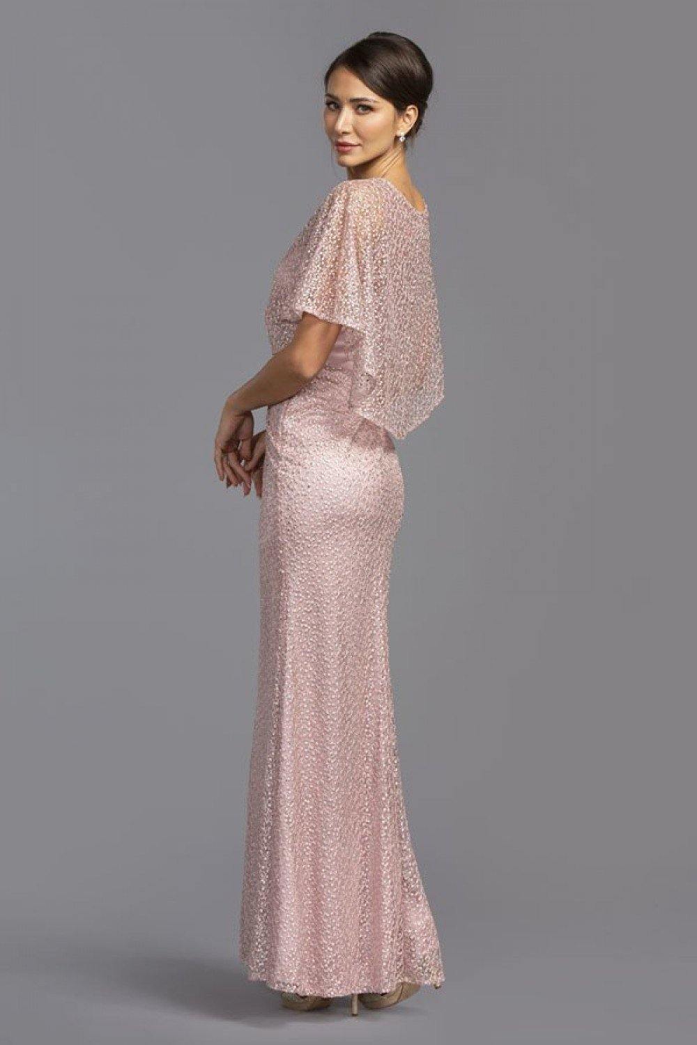 Long Mother of Bride Dress with Cape - The Dress Outlet ASpeed