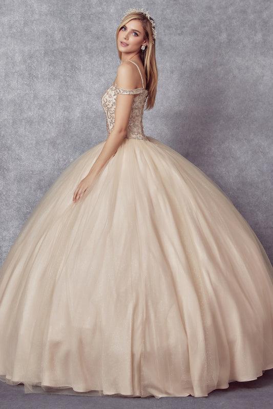 Long Off Shoulder Quinceanera Dress  Ball Gown - The Dress Outlet