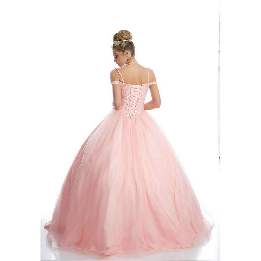 Long Off Shoulder Quinceanera Dress  Ball Gown - The Dress Outlet Juliet