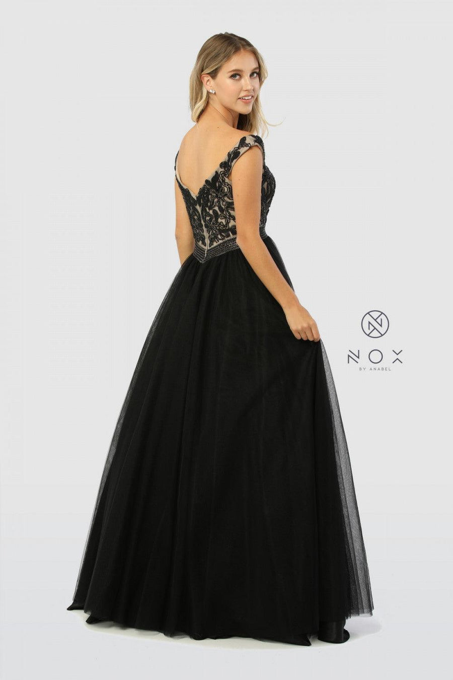 Long Off The Shoulder Formal Evening Gown Prom Dress - The Dress Outlet Nox Anabel