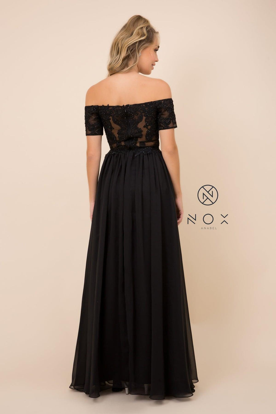 Long Off The Shoulder Prom Dress - The Dress Outlet Nox Anabel