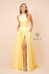 Long Open Back Formal Prom Dress Evening Gown Pockets - The Dress Outlet Nox Anabel