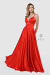 Long Open Back Prom Dress Evening Gown with Pockets - The Dress Outlet Nox Anabel