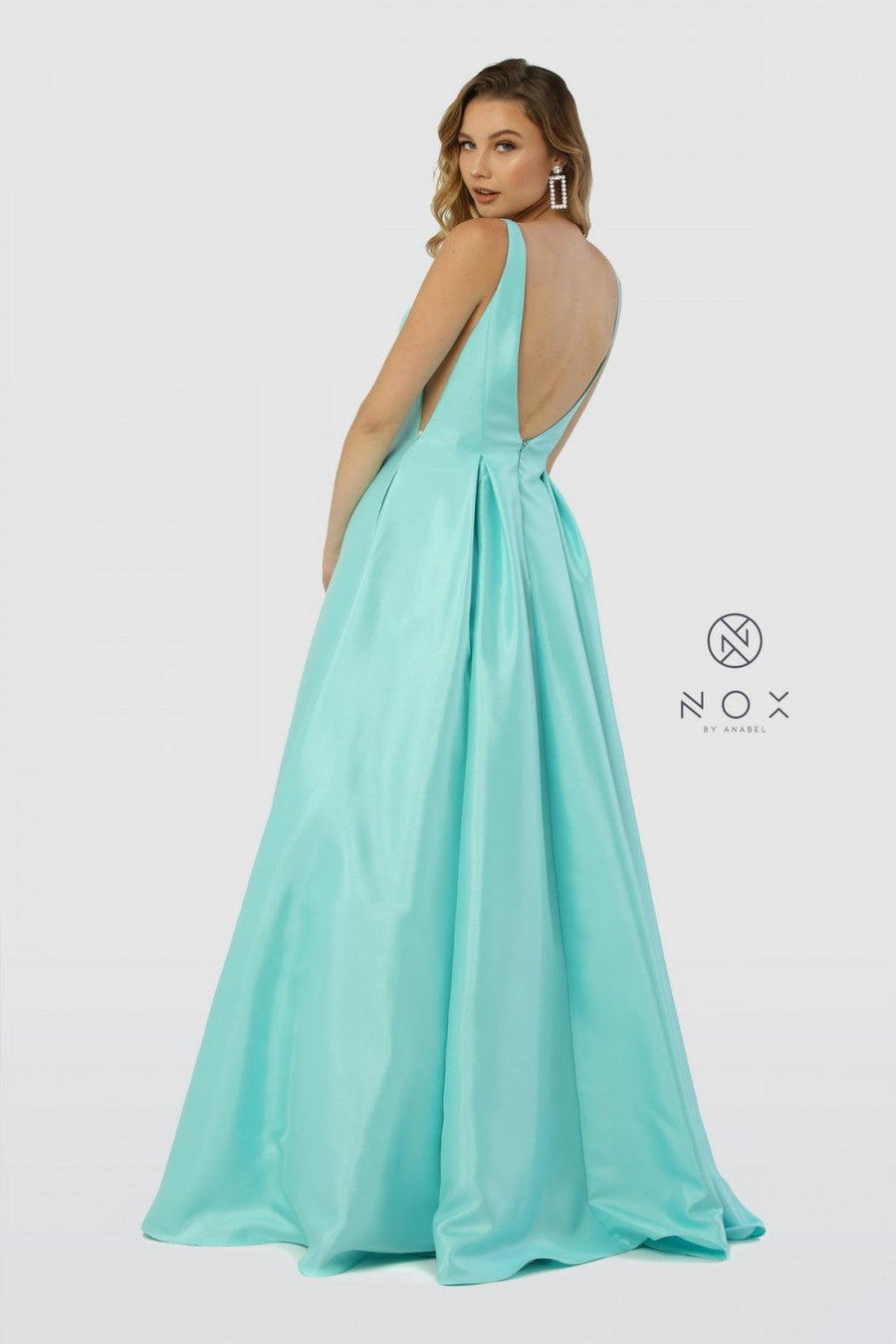 Long Open Back Prom Dress Evening Gown with Pockets - The Dress Outlet Nox Anabel