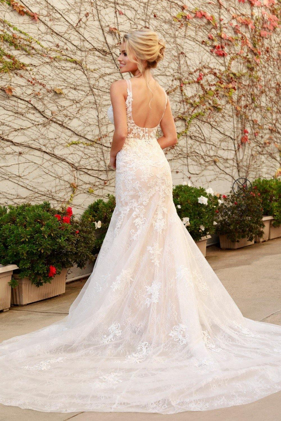 Long Open Back Wedding Dress - The Dress Outlet