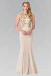 Long Prom Beaded Halter Formal Evening Dress - The Dress Outlet Elizabeth K