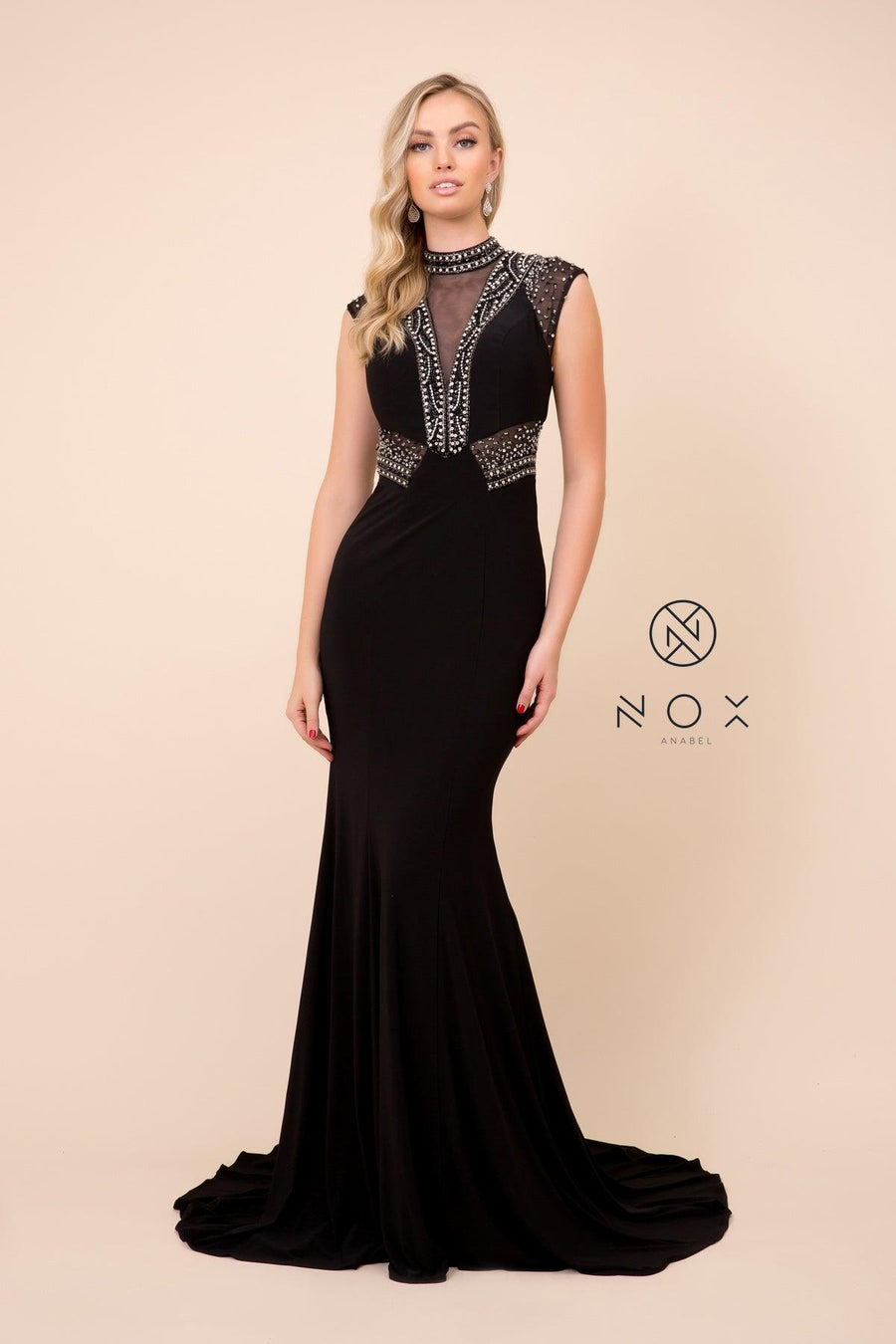 Long Prom Dress Black Formal Evening Gown - The Dress Outlet Nox Anabel