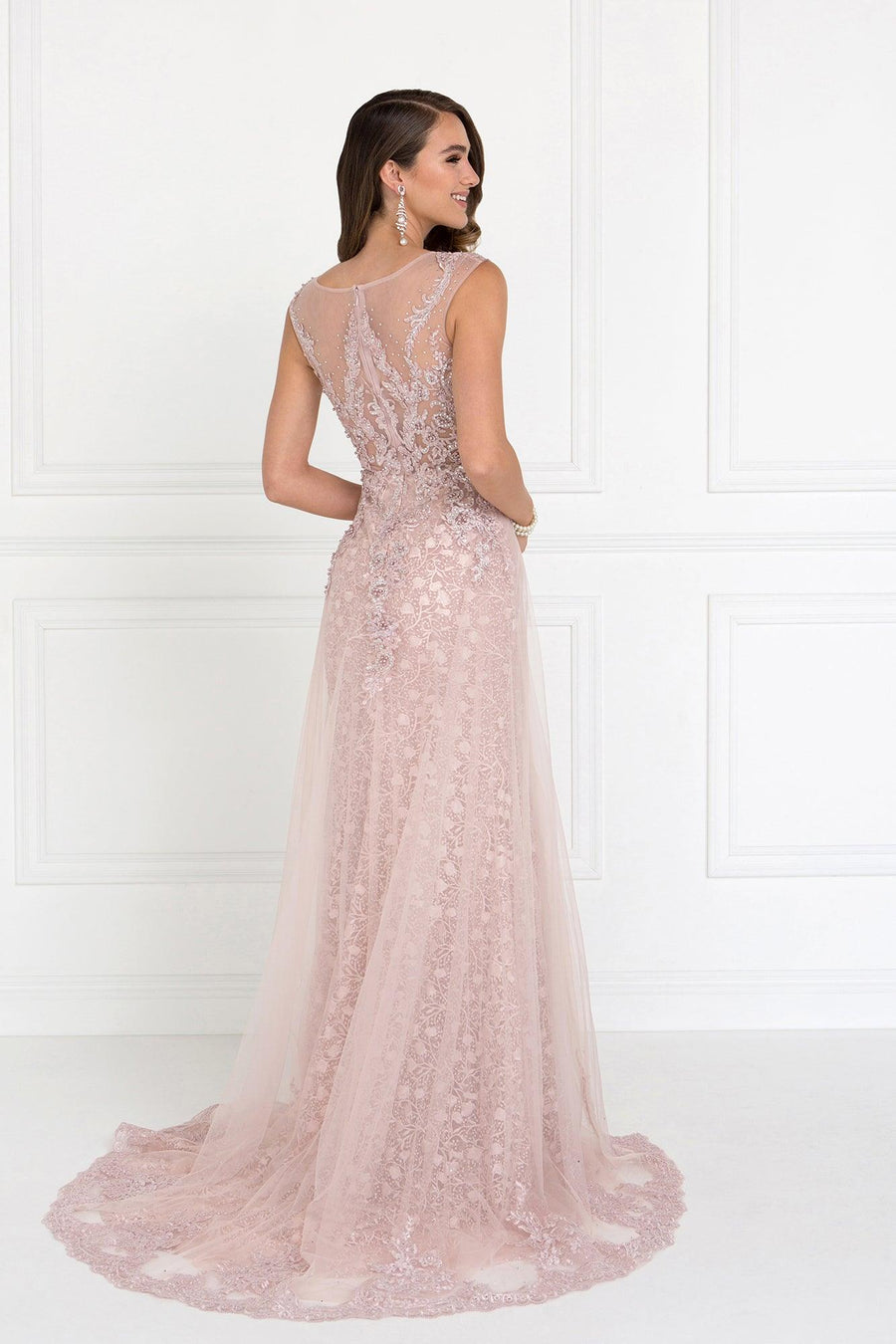 Long Prom Dress Evening Fully Lace Gown - The Dress Outlet Elizabeth K