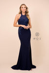 Long Prom Dress Evening Gown Navy - The Dress Outlet Nox Anabel