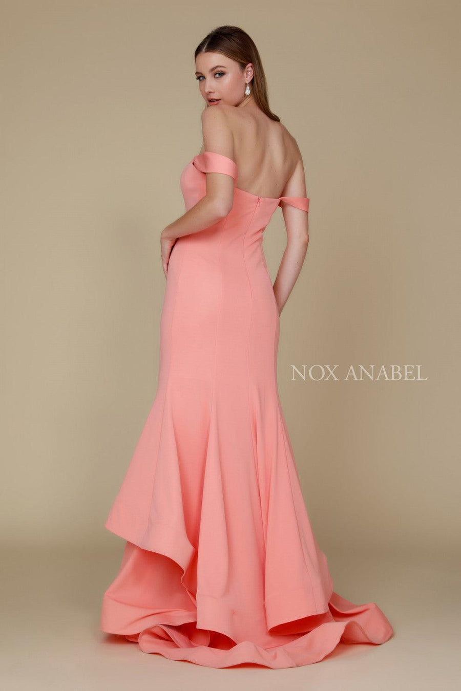 Long Prom Dress Formal Evening Tiered Mermaid Gown - The Dress Outlet Nox Anabel