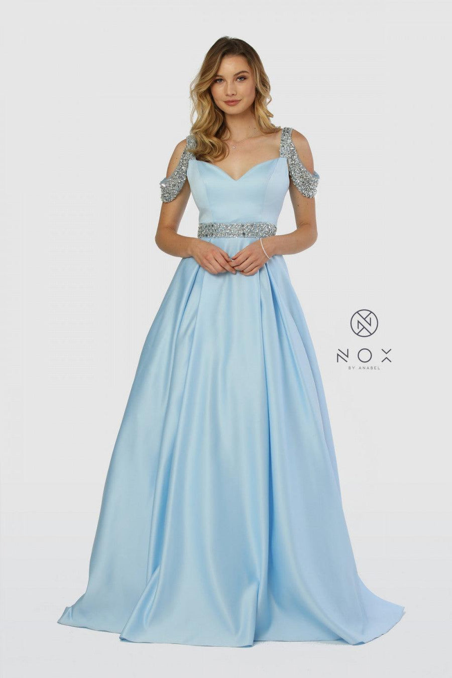 Long Prom Dress Off Shoulder Evening Gown - The Dress Outlet Nox Anabel