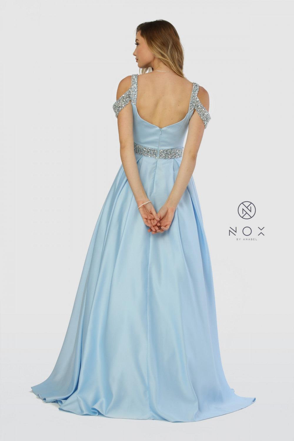 Long Prom Dress Off Shoulder Evening Gown - The Dress Outlet Nox Anabel