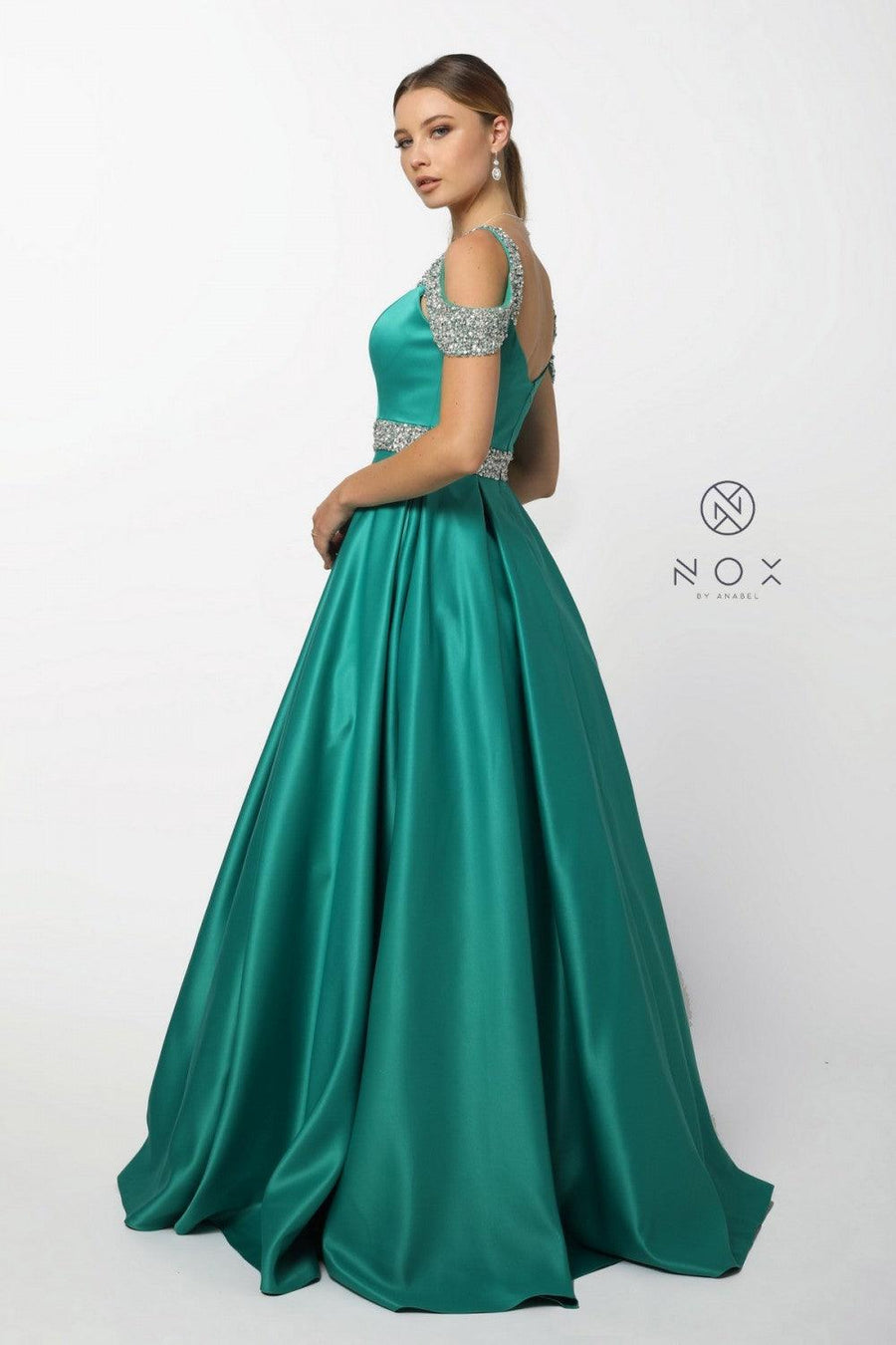 Long Prom Dress Off Shoulder Evening Gown - The Dress Outlet Nox Anabel