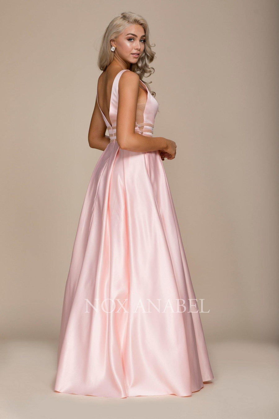 Long Prom Dress Sexy Evening Gown with Pockets - The Dress Outlet Nox Anabel