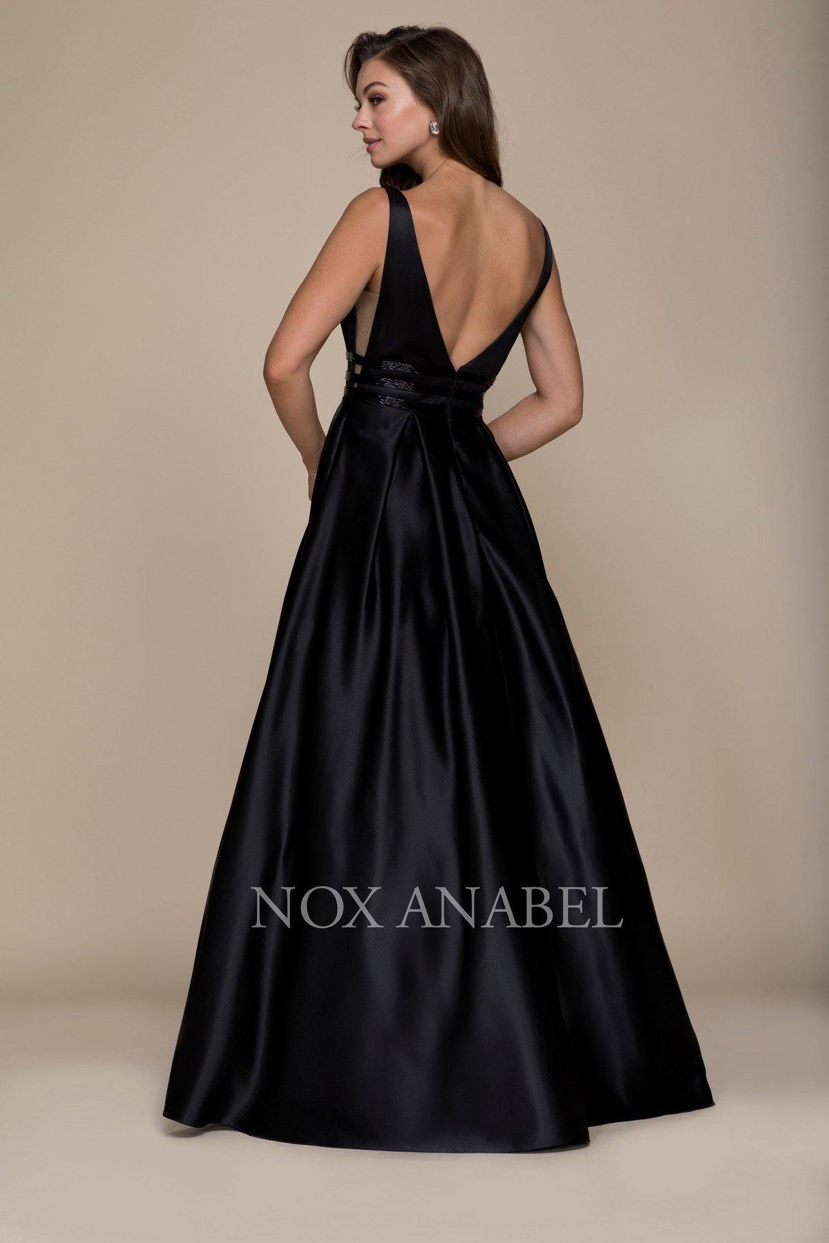 Long Prom Dress Sexy Evening Gown with Pockets - The Dress Outlet Nox Anabel