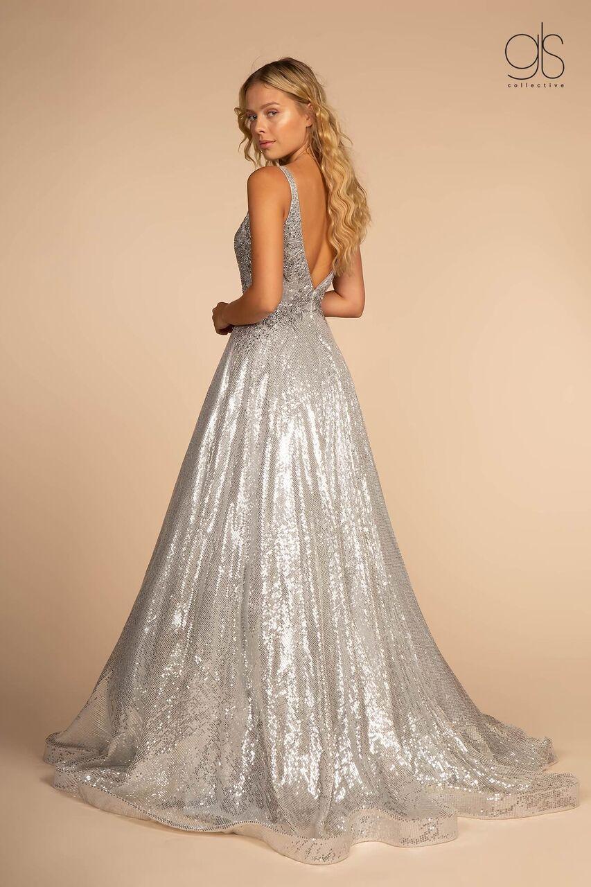 Long Prom Dress Sleeveless Sequins Ball Gown - The Dress Outlet Elizabeth K