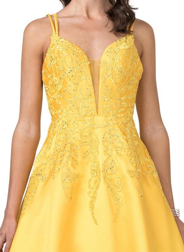 Long Prom Formal Spaghetti Straps Ball Gown - The Dress Outlet