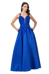 Long Prom Formal Spaghetti Straps Ball Gown - The Dress Outlet