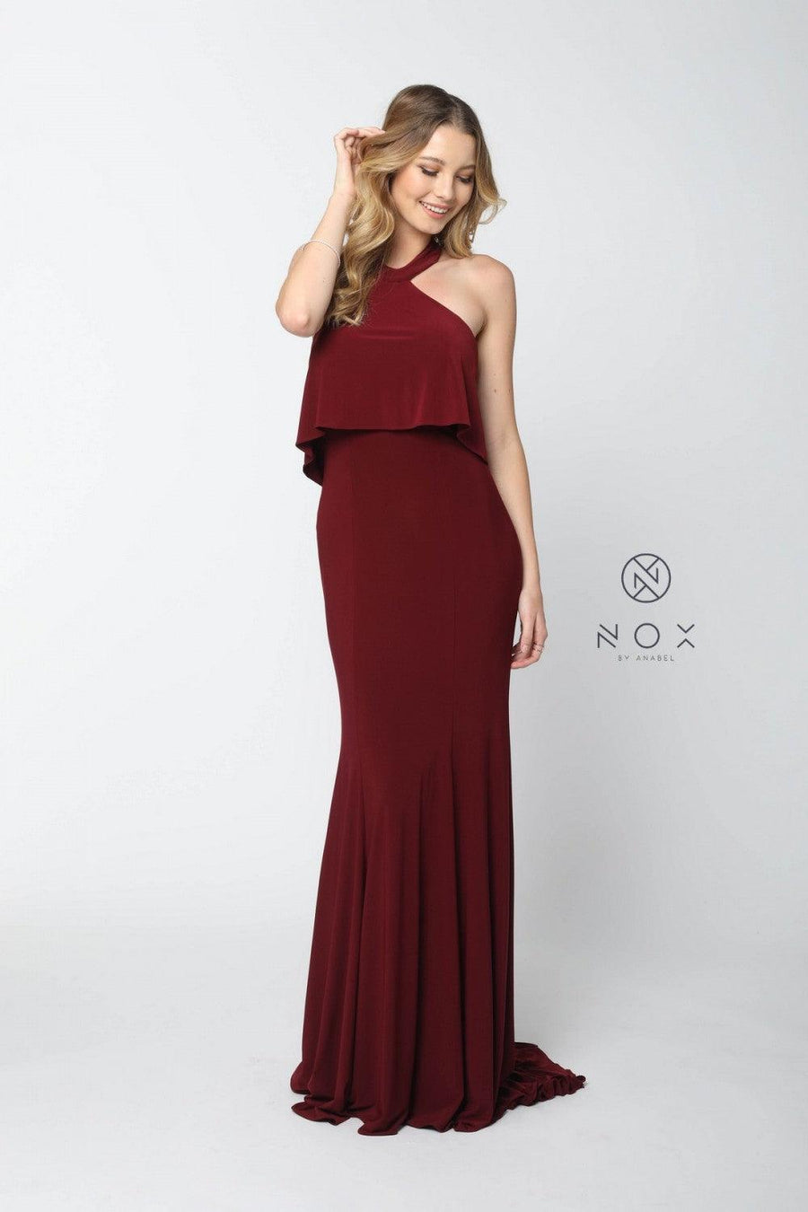 Long Prom Gown Formal Evening Dress Train - The Dress Outlet Nox Anabel