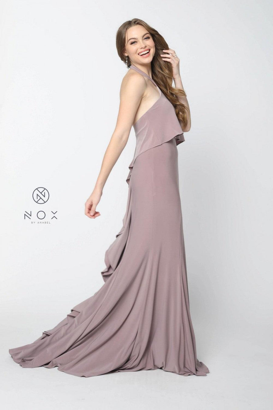 Long Prom Gown Formal Evening Dress Train - The Dress Outlet Nox Anabel