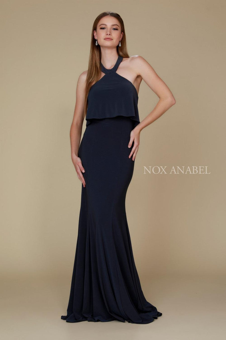 Long Prom Gown Formal Evening Dress Train - The Dress Outlet Nox Anabel