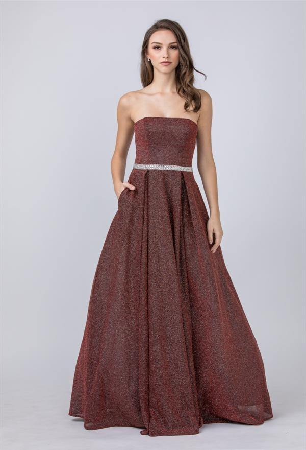 Long Prom Strapless Formal Evening Ball Gown - The Dress Outlet