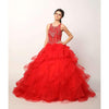 Long Quinceanera Ruffled Ball Gown - The Dress Outlet Juliet