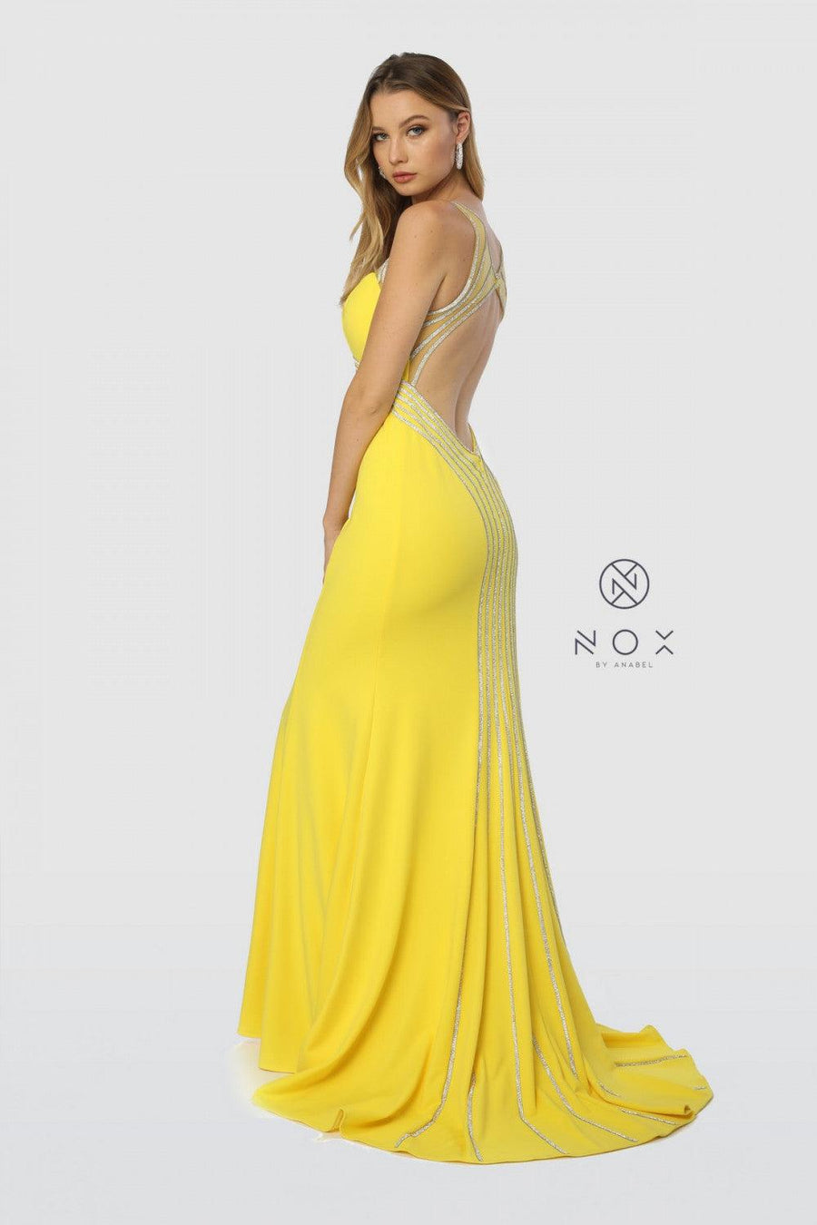 Long Sexy Open Back Formal Prom Dress - The Dress Outlet Nox Anabel