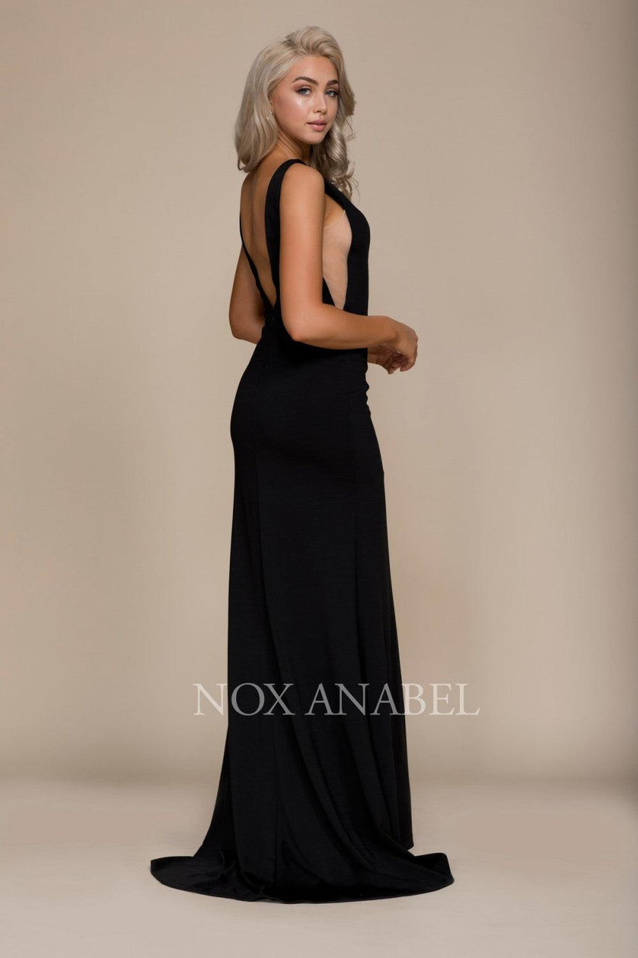 Long Sexy Open Back Formal Prom Evening Gown - The Dress Outlet Nox Anabel