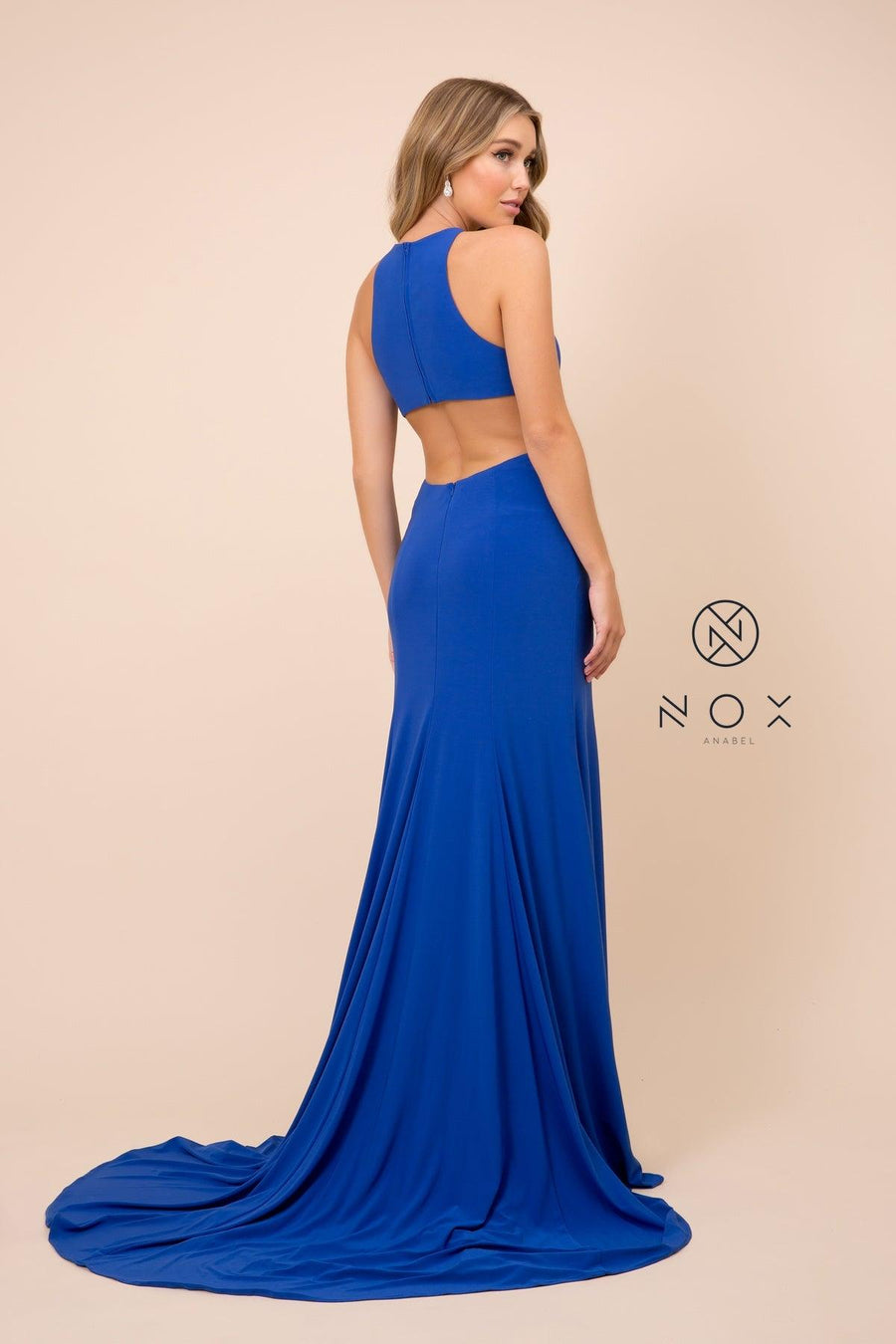 Long Side Slit Formal Dress Prom Evening Gown - The Dress Outlet Nox Anabel