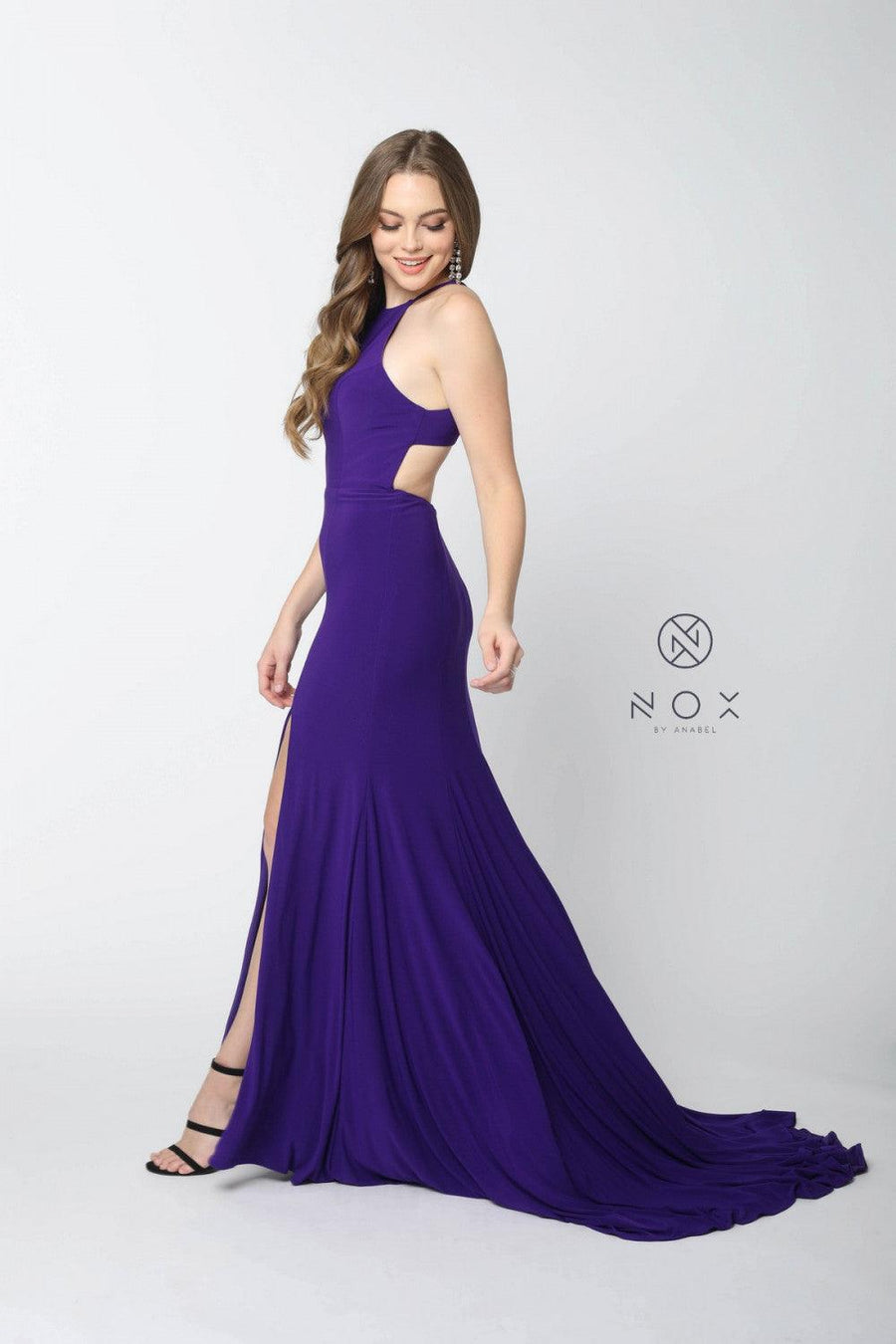 Long Side Slit Formal Dress Prom Evening Gown - The Dress Outlet Nox Anabel