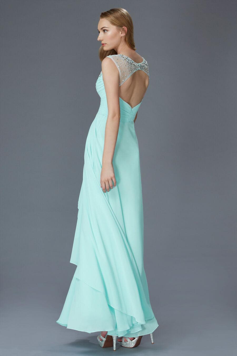 Long Sleeeveless Chiffon Prom Formal Dress - The Dress Outlet Elizabeth K