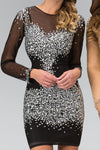 Long Sleeve Bodycon Prom Short Dress - The Dress Outlet Elizabeth K