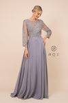 Long Sleeve Mother of the Bride Plus Size Dress - The Dress Outlet Nox Anabel