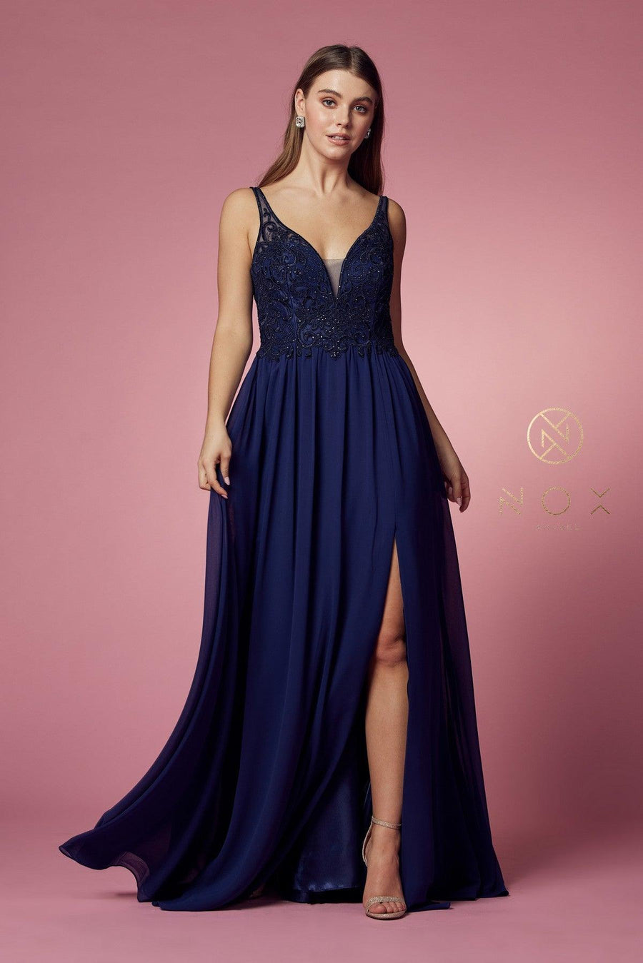 Long Sleevelees Formal Dress Prom - The Dress Outlet