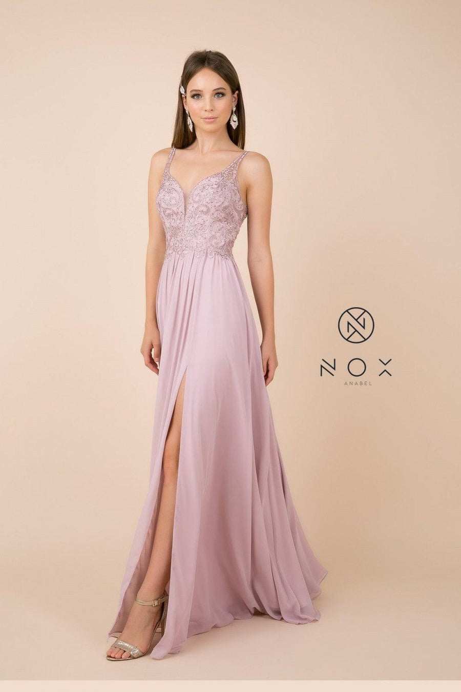 Long Sleevelees Formal Dress Prom - The Dress Outlet Nox Anabel