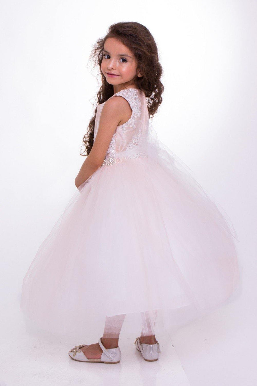 Long Sleeveless Flower Girl Dress - The Dress Outlet Petite Adele