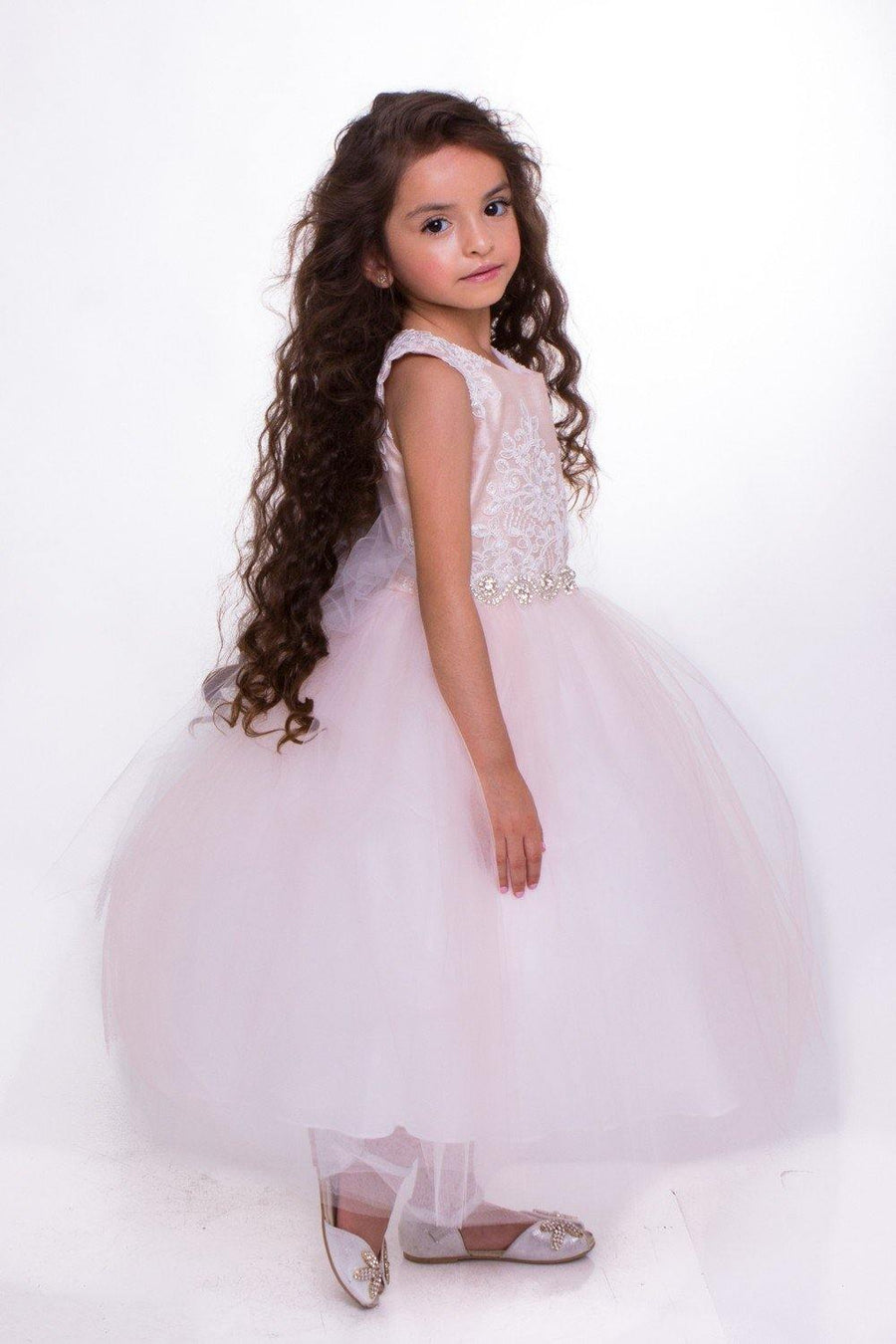 Long Sleeveless Flower Girl Dress - The Dress Outlet Petite Adele