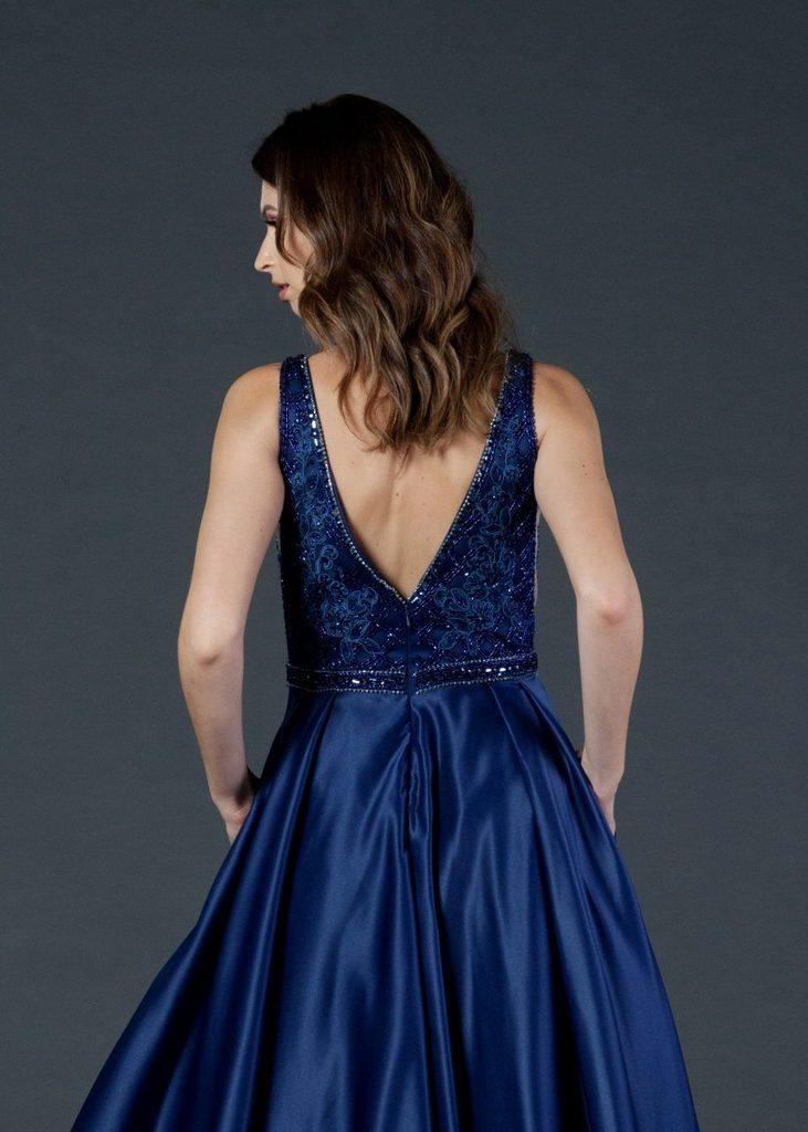 Long Sleeveless Formal Evening Prom Beaded Dress - The Dress Outlet