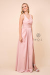 Long Sleeveless V Neck Open Back Formal Evening Gown - The Dress Outlet Nox Anabel