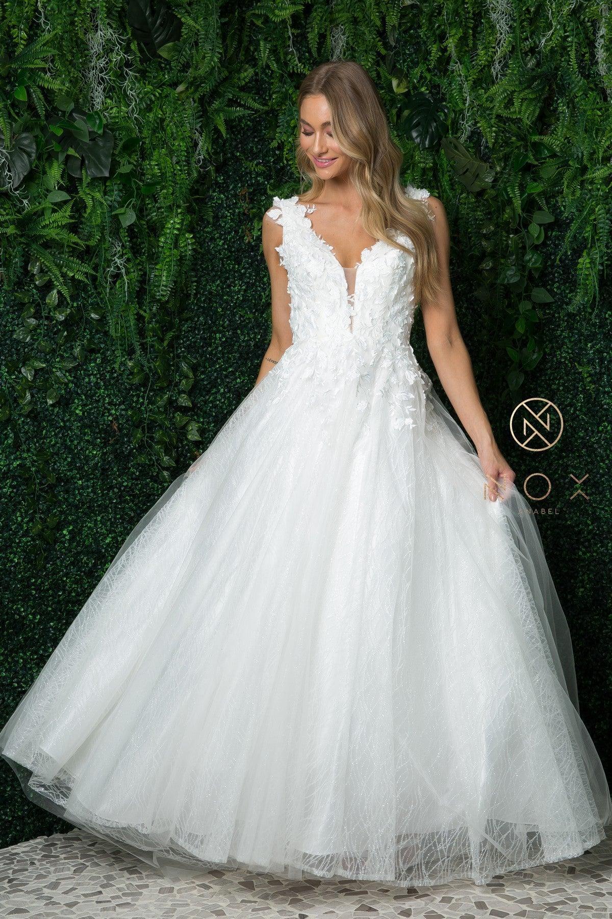 Long Sleeveless Wedding Dress JR930 - The Dress Outlet