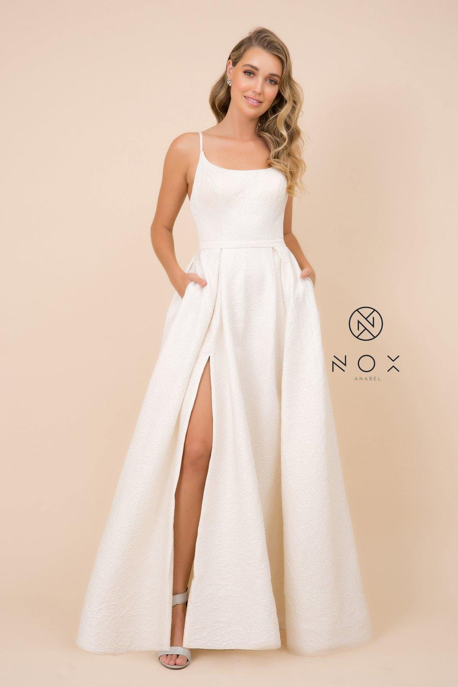 Long Spaghetti Strap Formal Evening Prom Dress - The Dress Outlet Nox Anabel