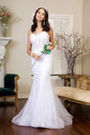 Long Spaghetti Strap Mermaid Wedding Gown - The Dress Outlet