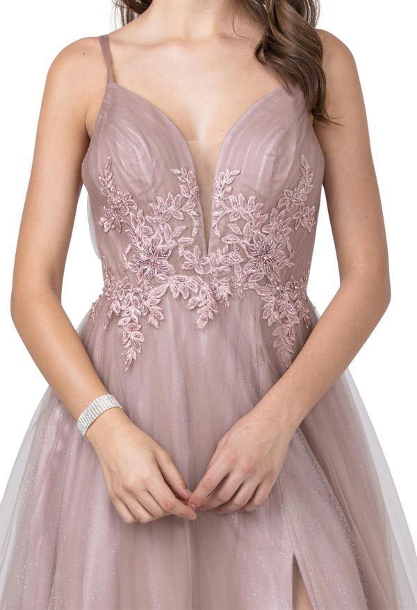 Long Spaghetti Straps Evening Prom Ball Gown - The Dress Outlet