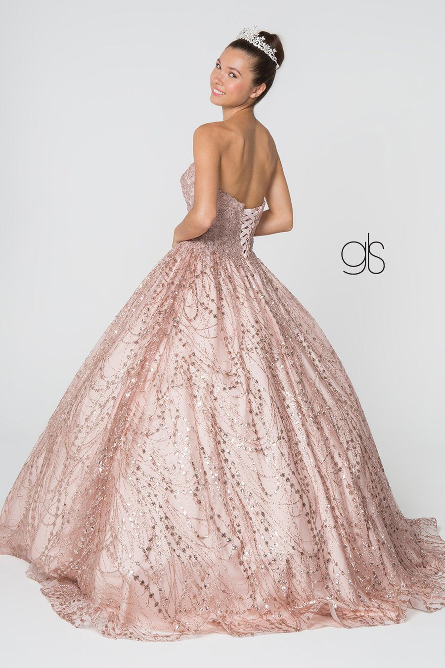 Long Strapless Ball Gown Embellished Quinceanera Dress - The Dress Outlet