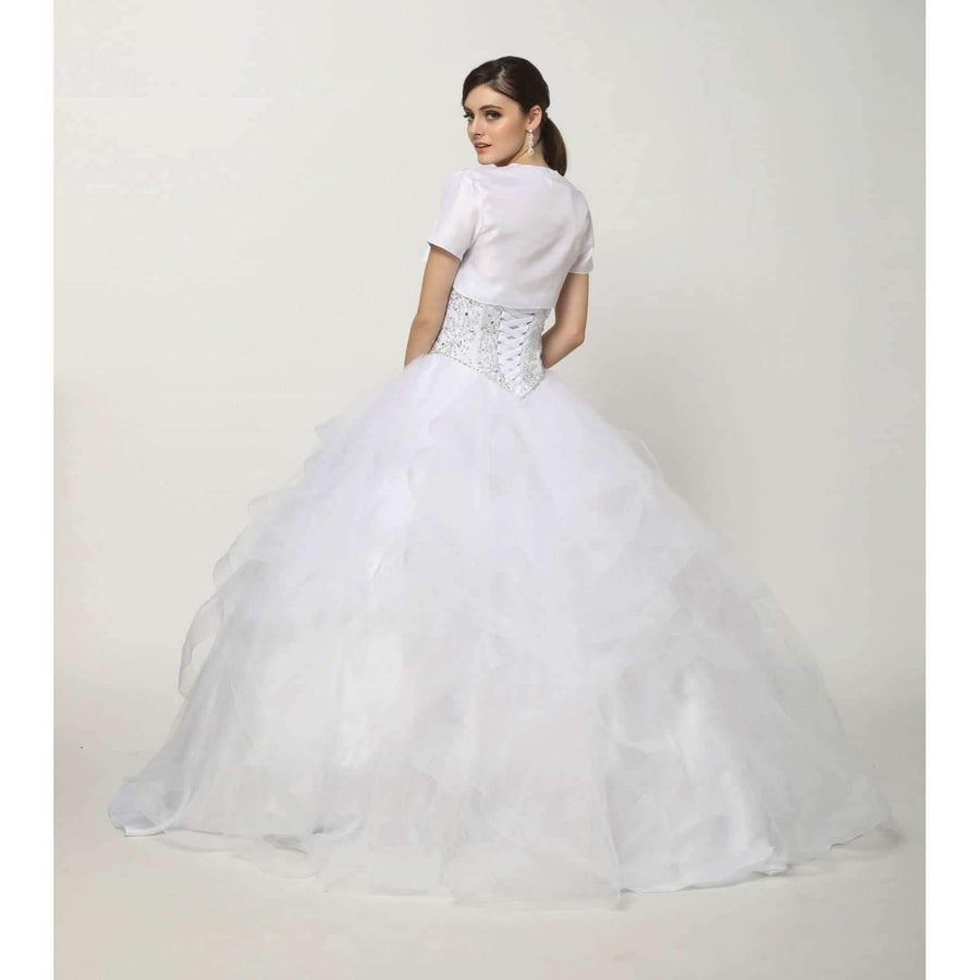 Long Strapless Quinceanera Ball Gown - The Dress Outlet Juliet